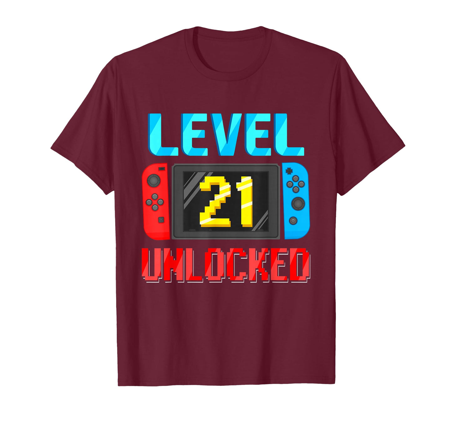 Level 21 Unlocked Birthday Video Gamer 21st Birthday Party T-Shirt