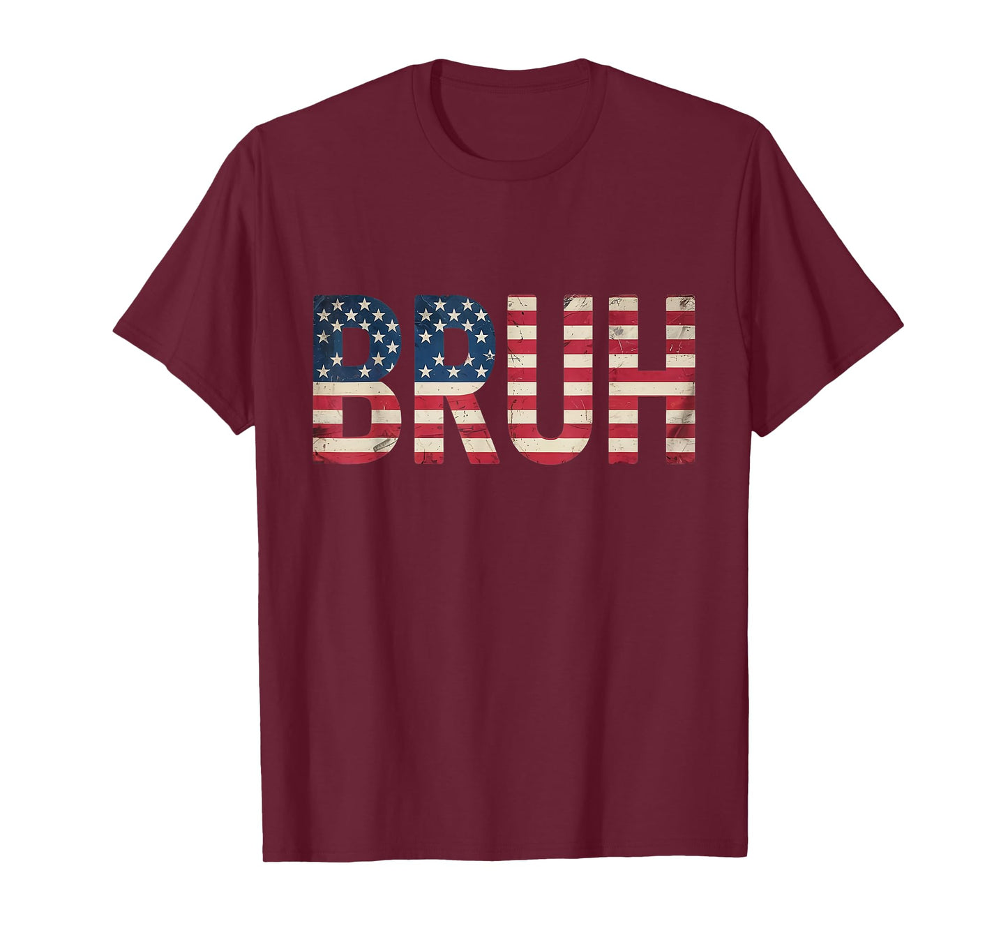 Patriotic Boys Teens Kids Men Vintage USA American Flag Bruh T-Shirt