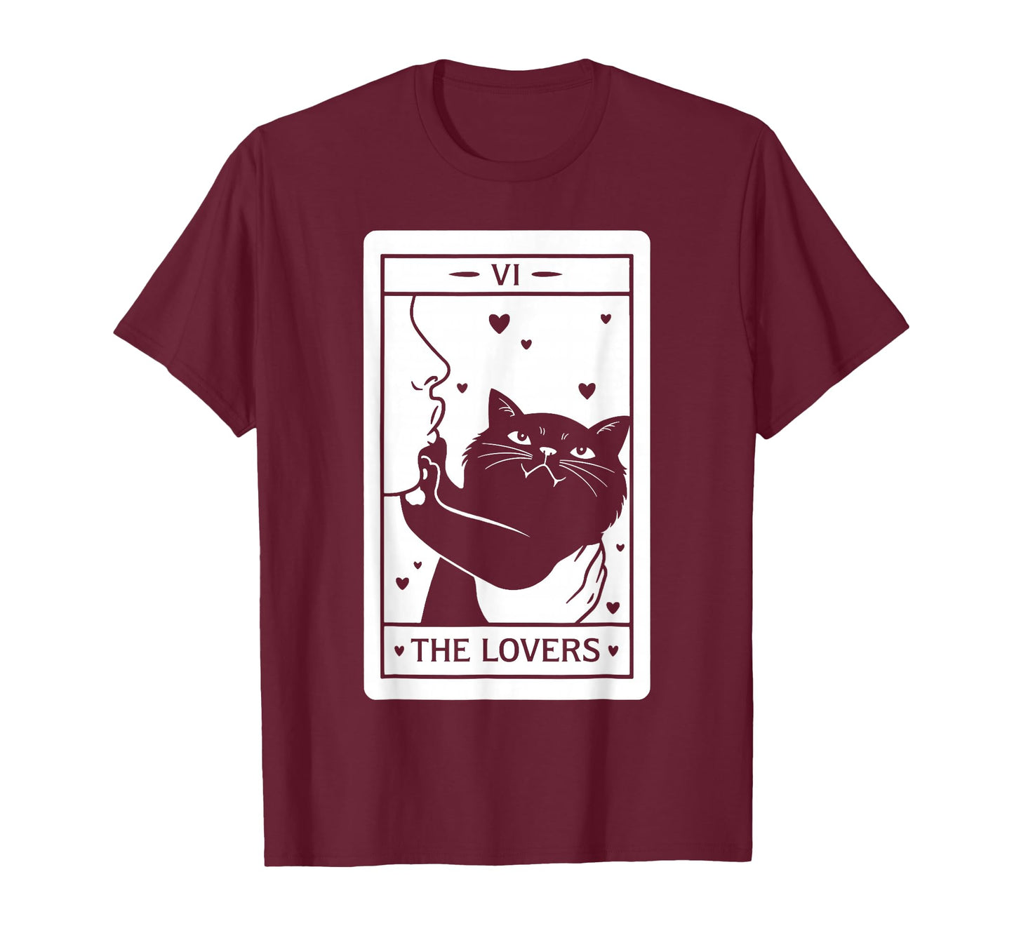 The Lovers Cat Humor Tarot Card Black Cats Lover T-Shirt