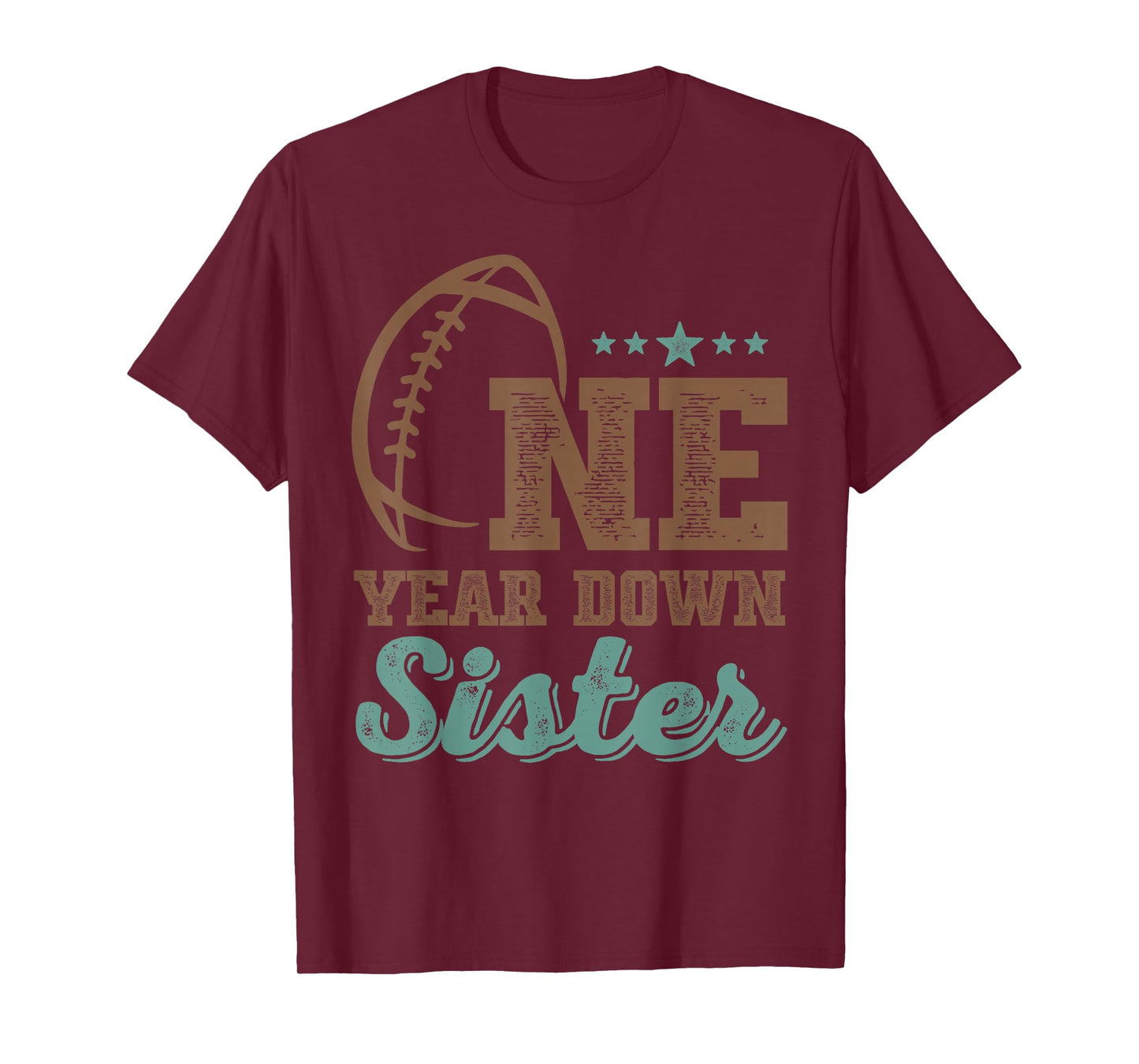 Sister Of The Birthday Boy 1st Year Down Birthday Football T-Shirt