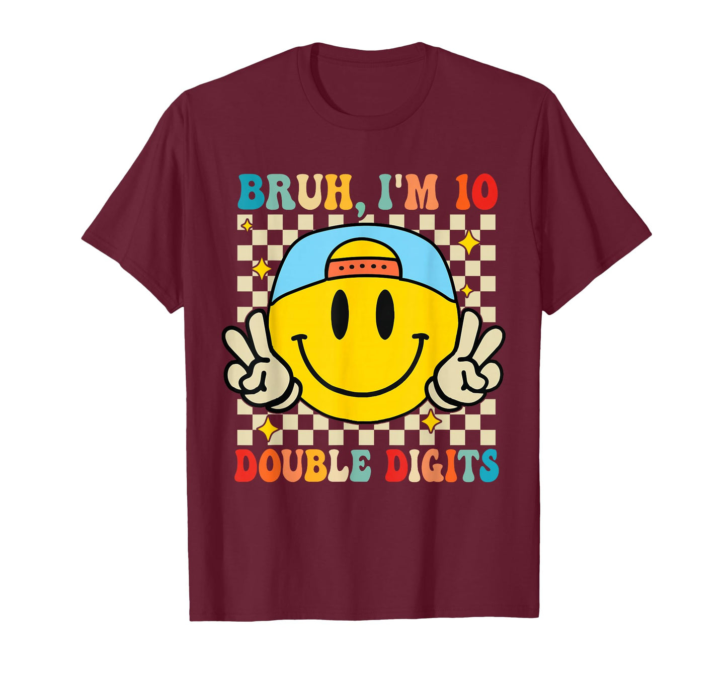 10 Years Old Birthday Bruh I'm Double Digits 10th Birthday T-Shirt