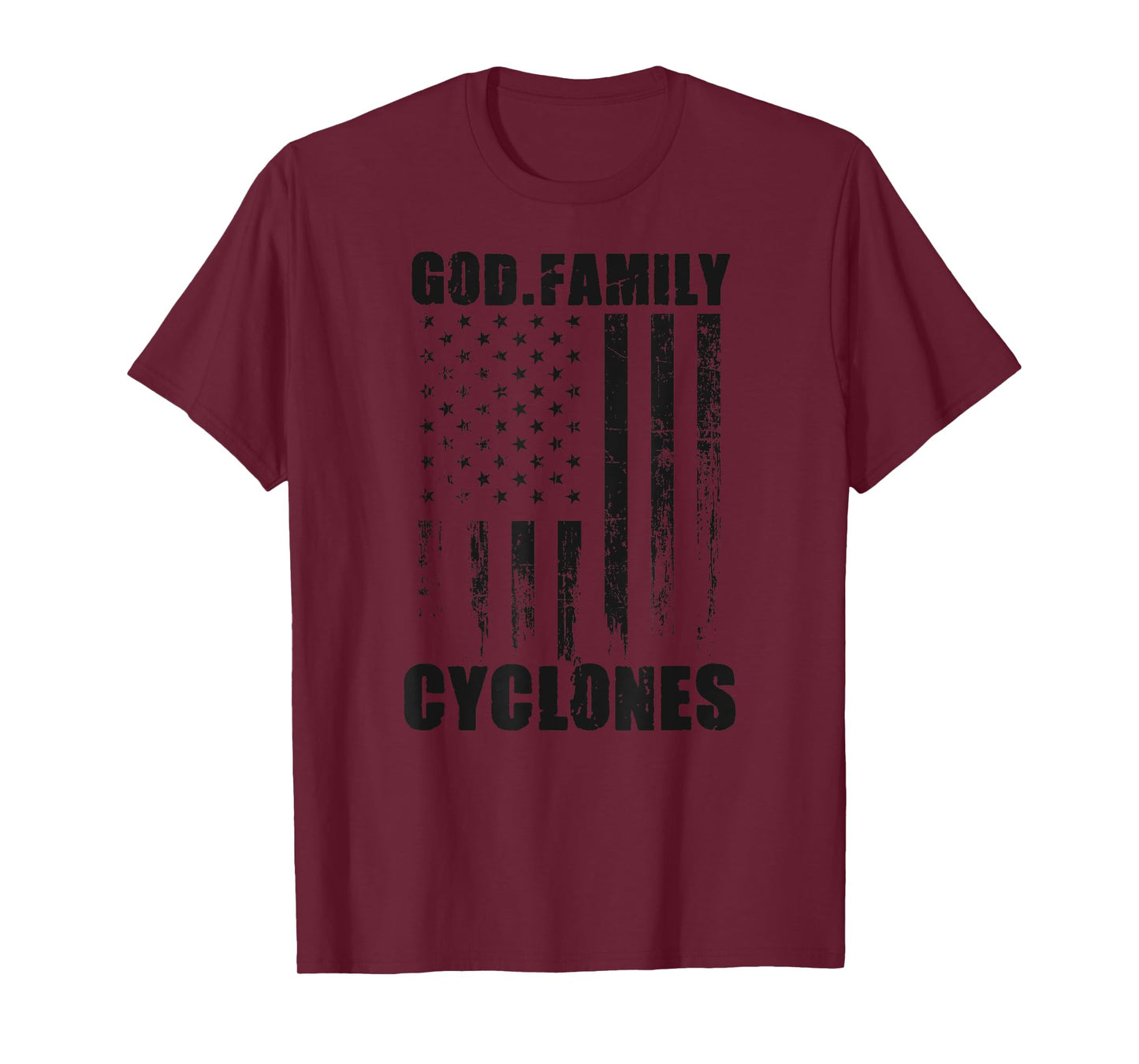 Elizabethton Cyclones God. Family. Vintage USA Flag T-Shirt