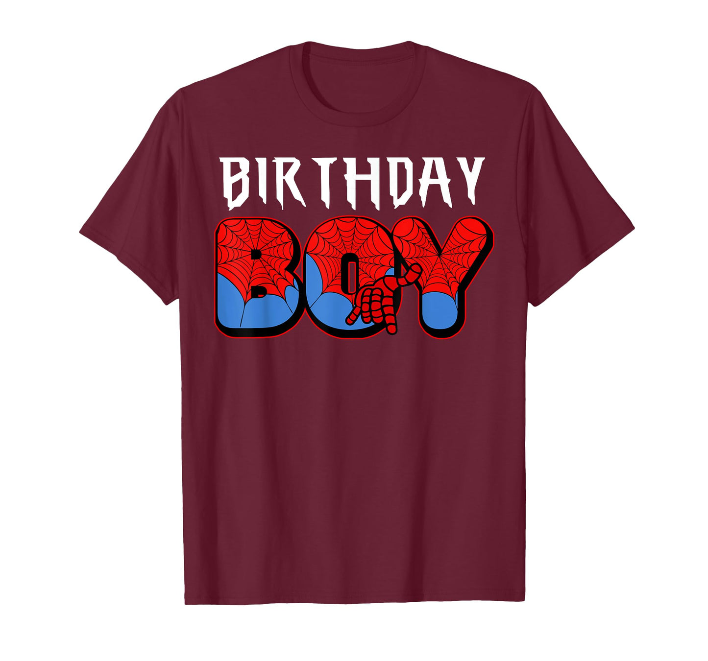 Birthday Boy Spider Theme Party Boys Kids Men T-Shirt