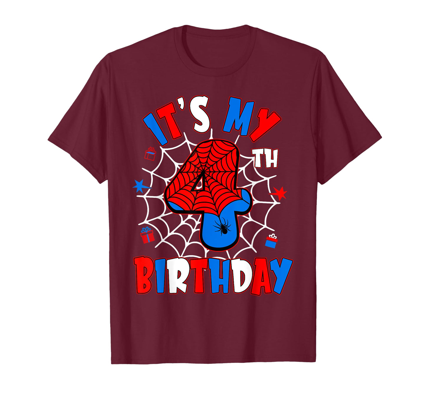 4 Year Old Kids It's My 4th Birthday Boy Theme Party T-Shirt