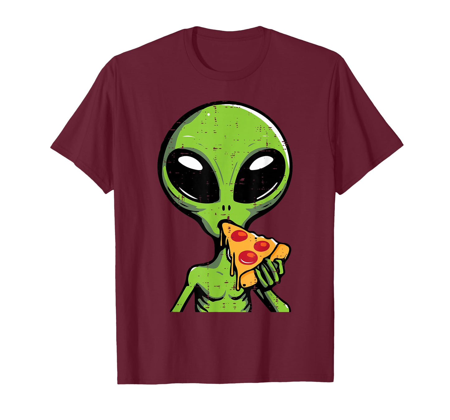 Alien Eating Pizza Funny Ufo Snack Food Men Boys Kids Women T-Shirt