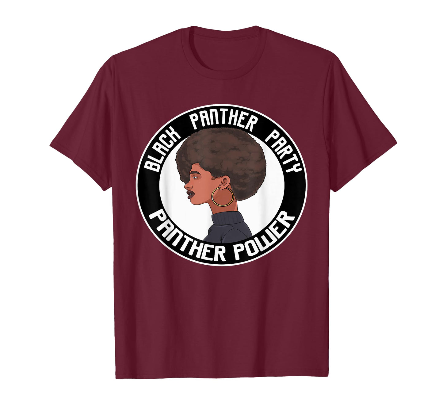 Black History Panther Party Power Logo Afro Hair 1966 T-Shirt