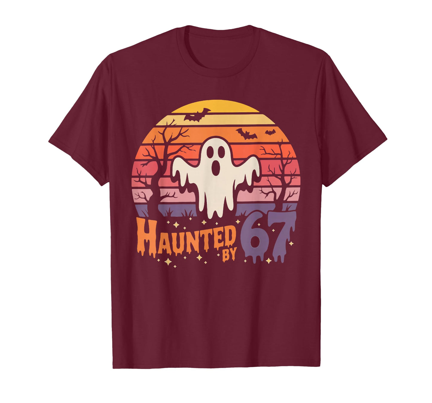 Retro Haunted by 67 Funny Halloween T-Shirt