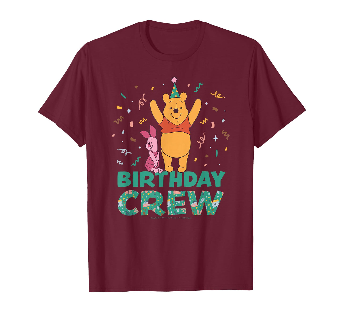 Disney Winnie the Pooh & Piglet Birthday Crew Party Matching T-Shirt