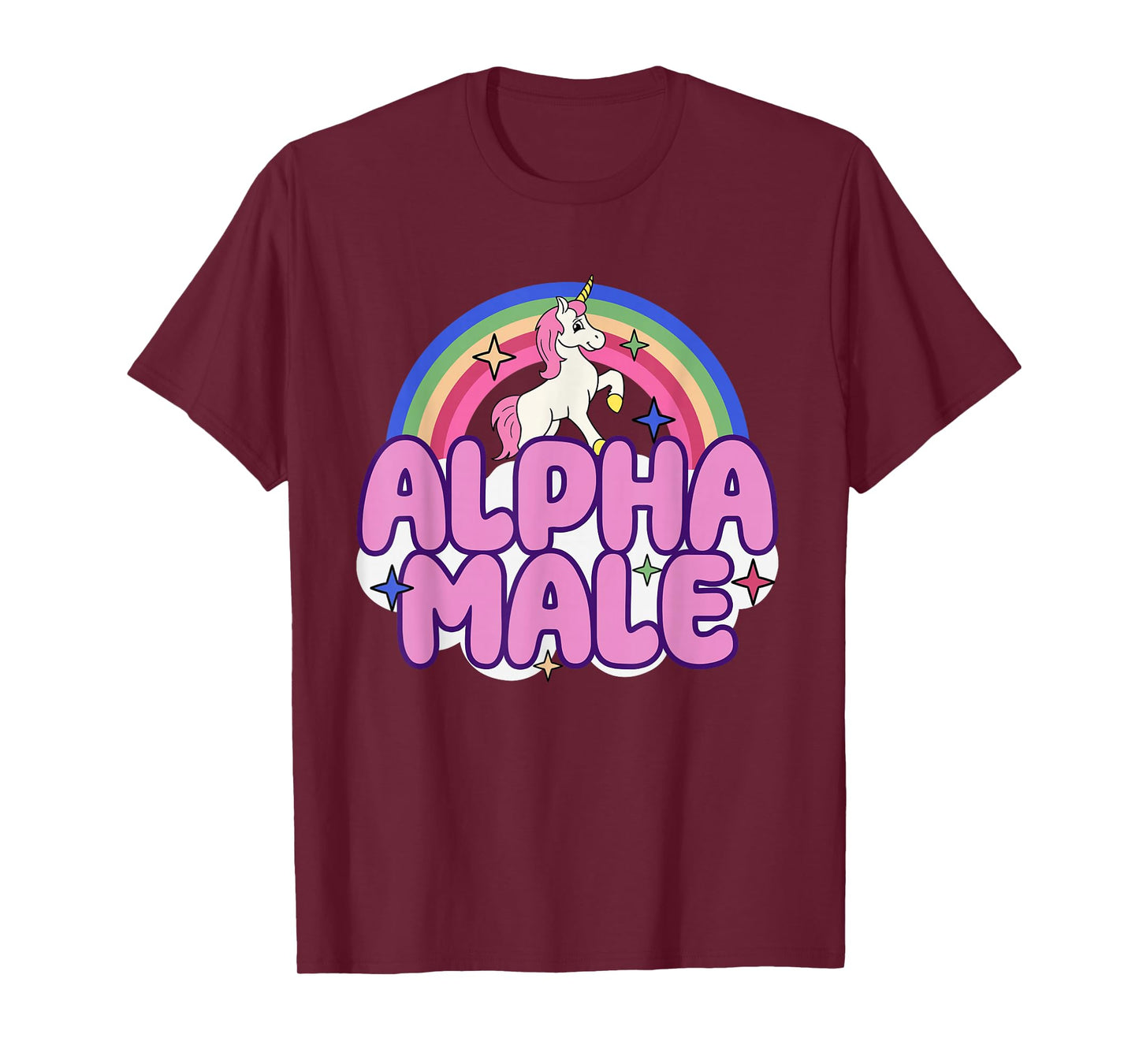 Alpha Male Unicorn Funny Sarcastic Ironic Weird Y2K Humor T-Shirt