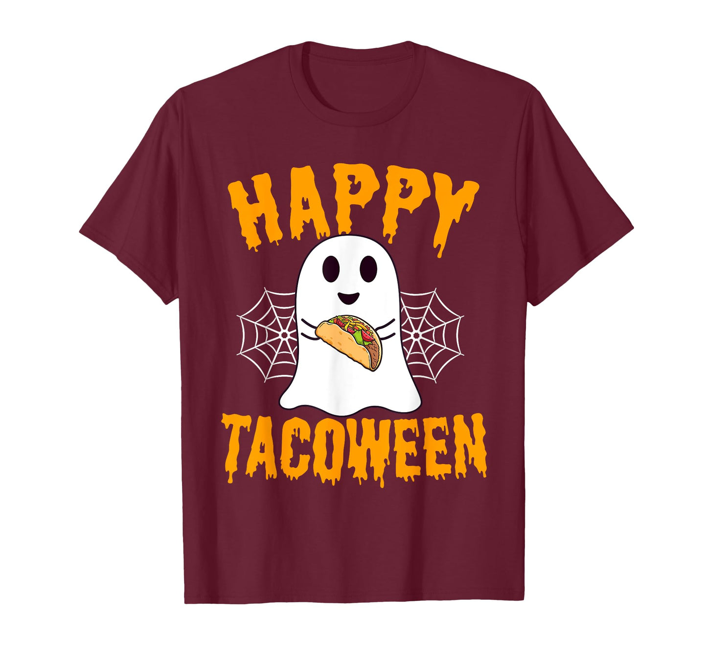 Happy Tacoween Food Funny Halloween Ghost Tacos T-Shirt