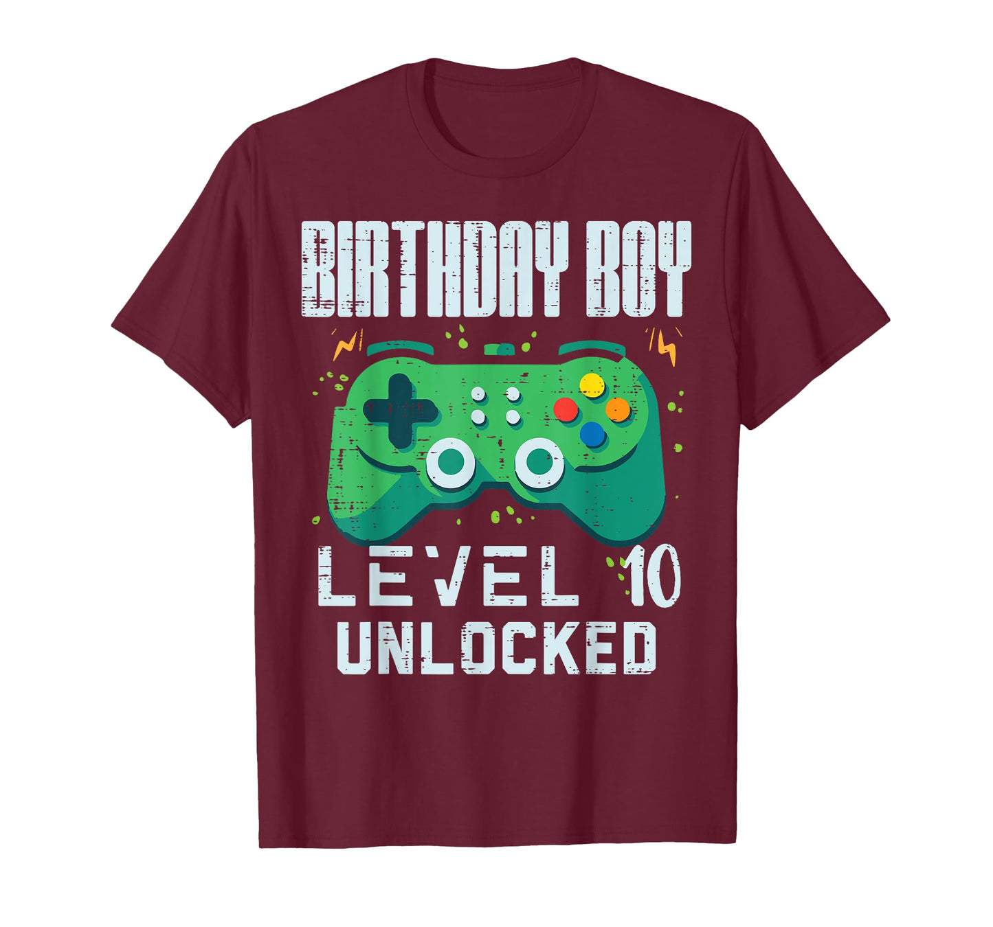 Birthday Boy Level 10 Unlocked Gamer Controller 10th Bday T-Shirt