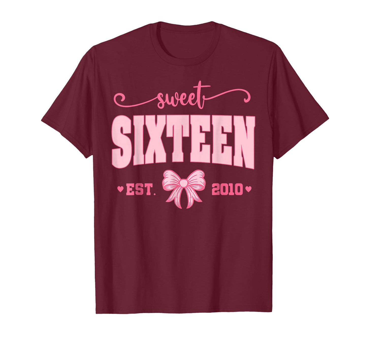 16th Birthday Girl Sweet Sixteen Coquette Bow 16 Year Old T-Shirt