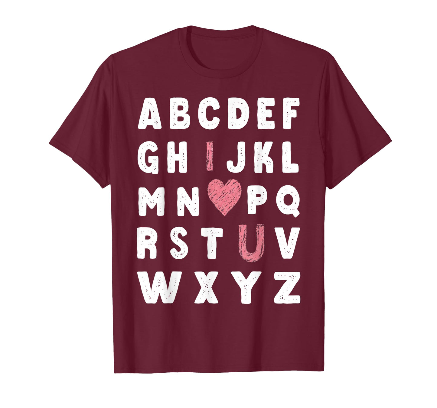 Alphabet ABC I Love You Valentines Day Heart T-Shirt