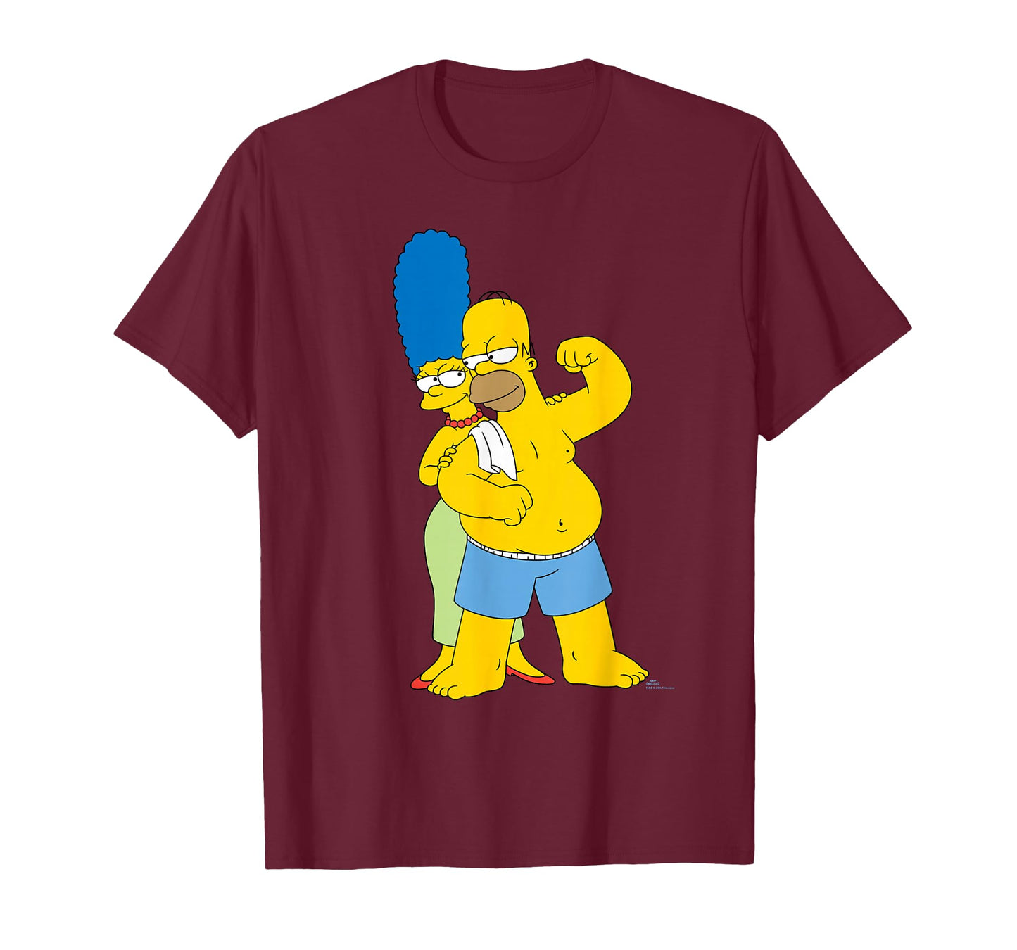 The Simpsons Marge and Flexing Homer Valentine’s Day Couple T-Shirt
