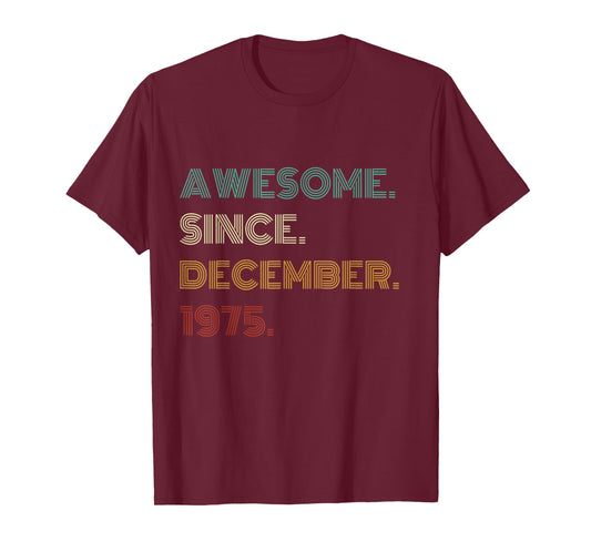 50 Years Old Awesome Since December 1975 50th Birthday T-Shirt