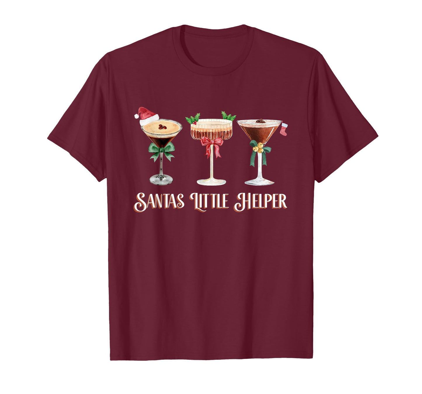 Santa's Little Helper Espresso Martini Christmas Cocktail T-Shirt