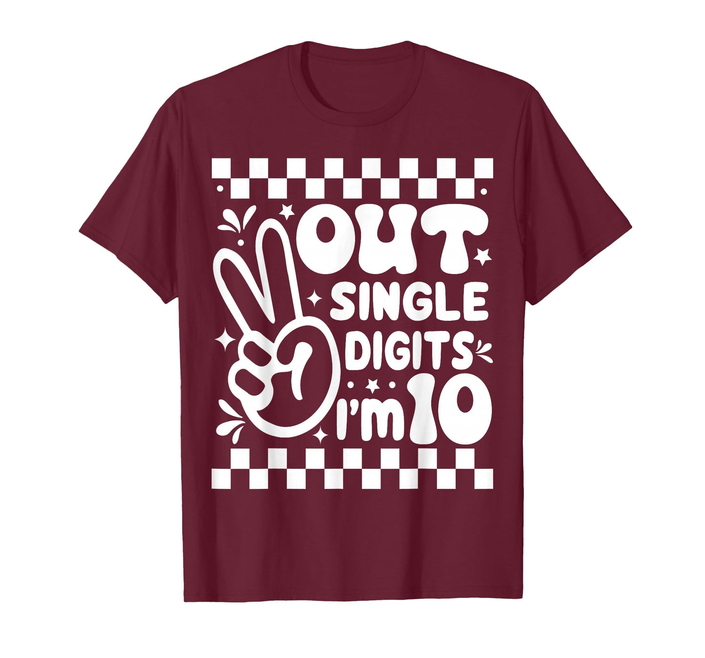 Funny Peace Out Single Digits I'm 10 Year Old 10th Birthday T-Shirt