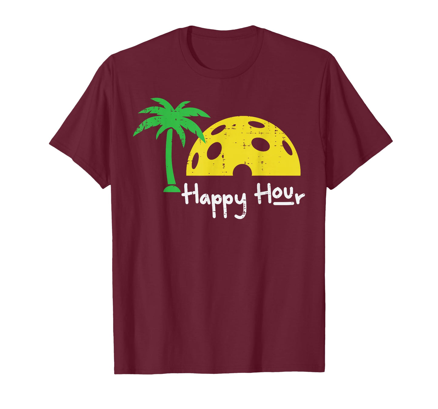 Pickle Ball Happy Hour Palm Tree Pickleball Men Women Kids T-Shirt