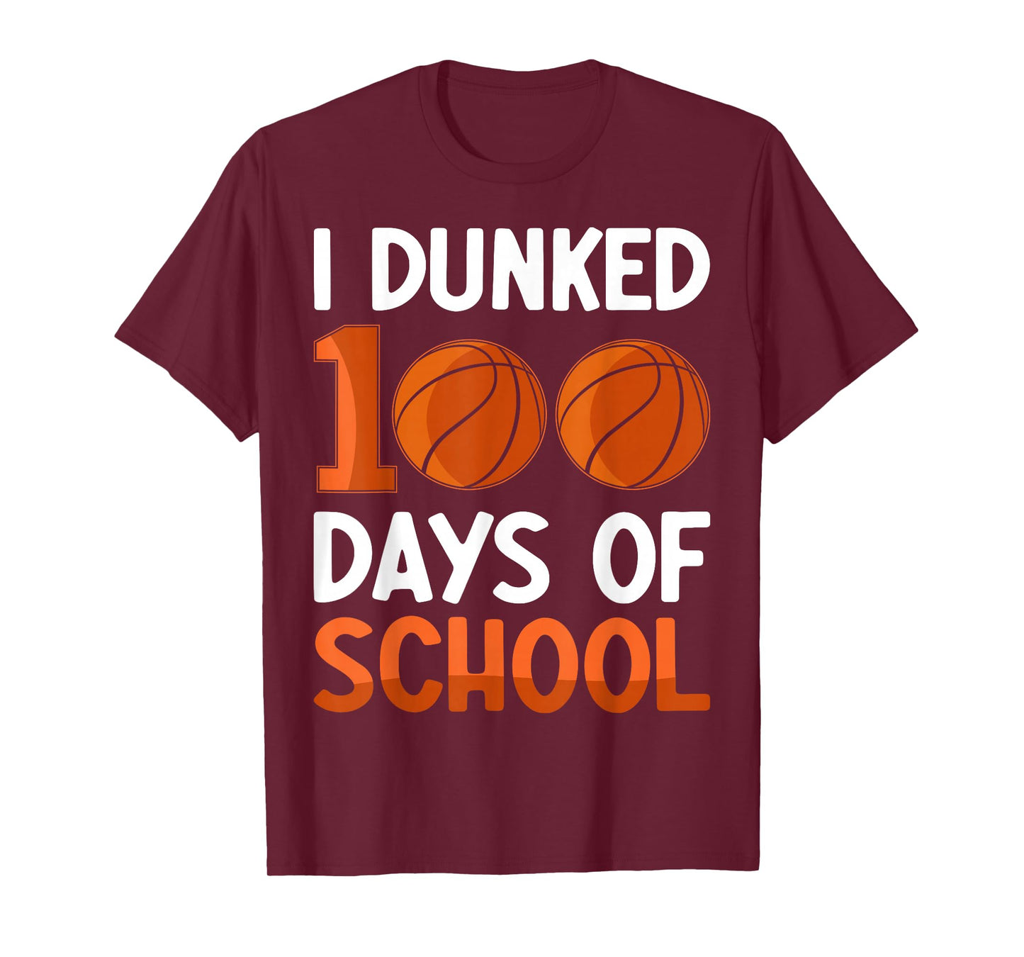 School Basketball Teacher Basketball 100 Day of School Kids T-Shirt