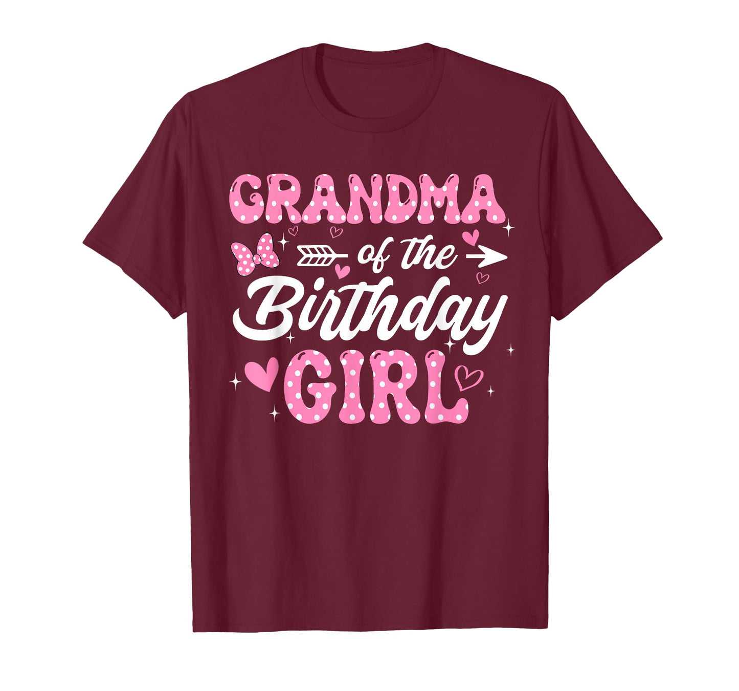 Grandma of The Birthday Pink Girl Matching Family T-Shirt