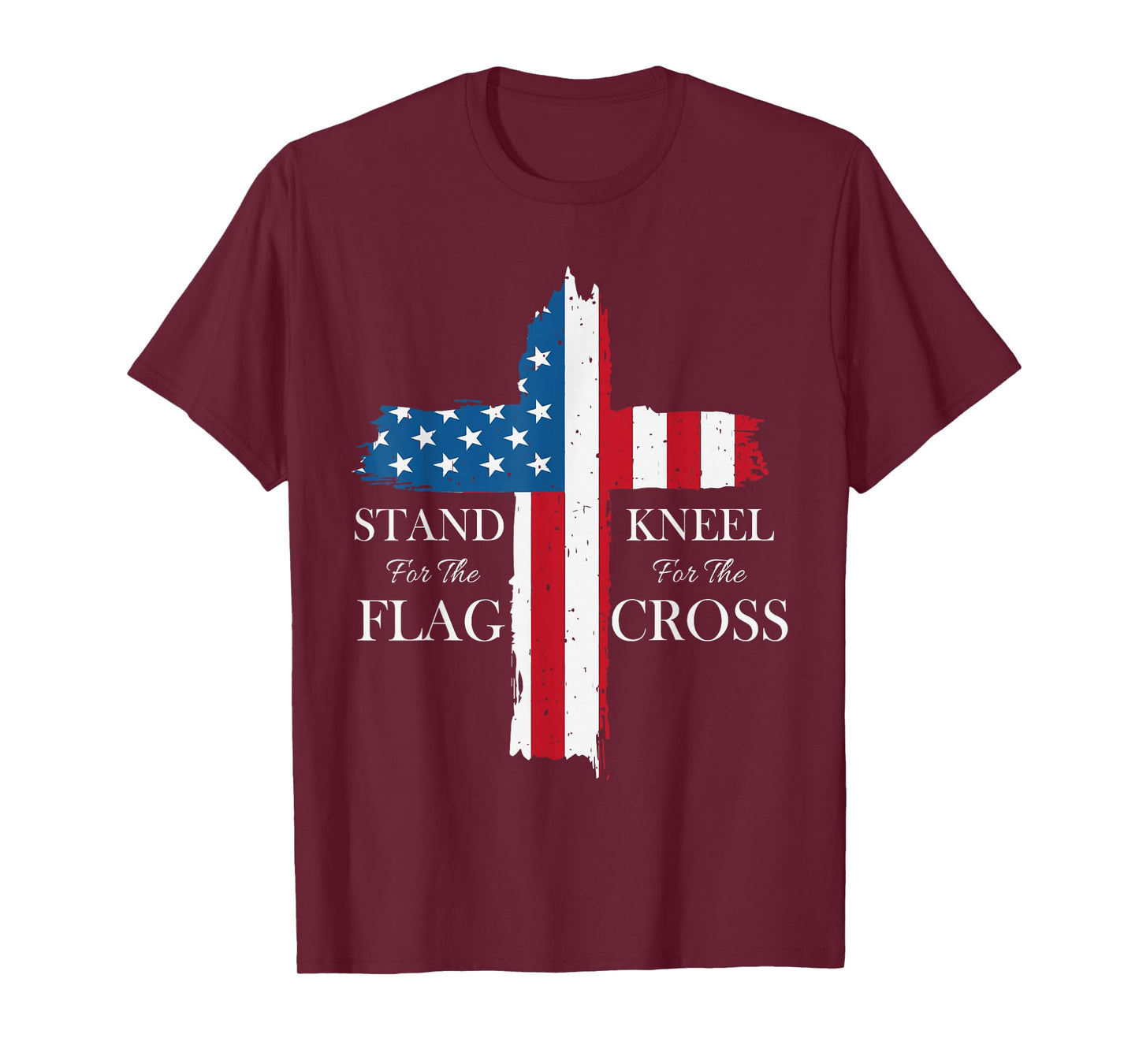 Patriotic American Flag Cross Christian Faith USA T-Shirt