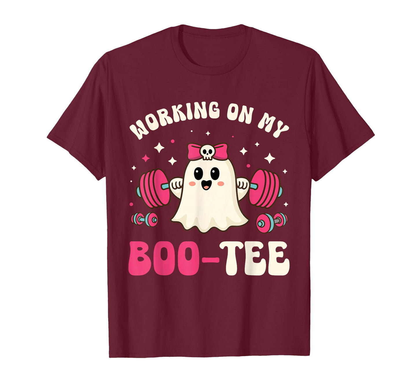 Working on My Boo tee Funny Gym Halloween Dead Lift Ghost T-Shirt
