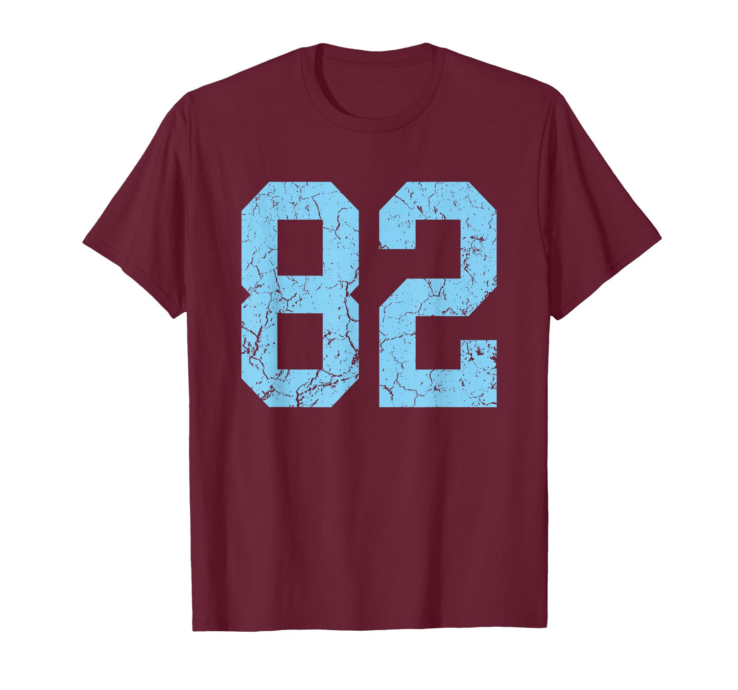 Distressed Baby Blue Number 82 Jersey Player Uniform #82 T-Shirt