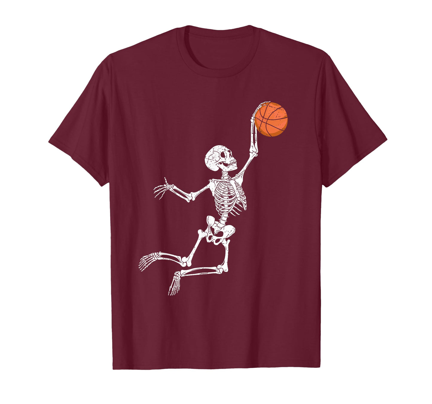 Basketball Skeleton Halloween Player Catcher Mens Boys Kids T-Shirt