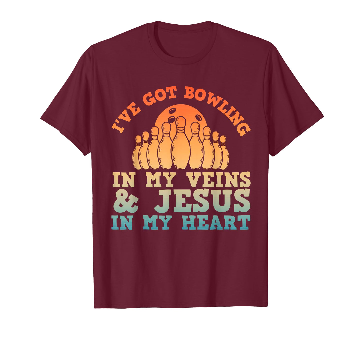 Best Bowling Design For Men Women Jesus Christian Bowling T-Shirt