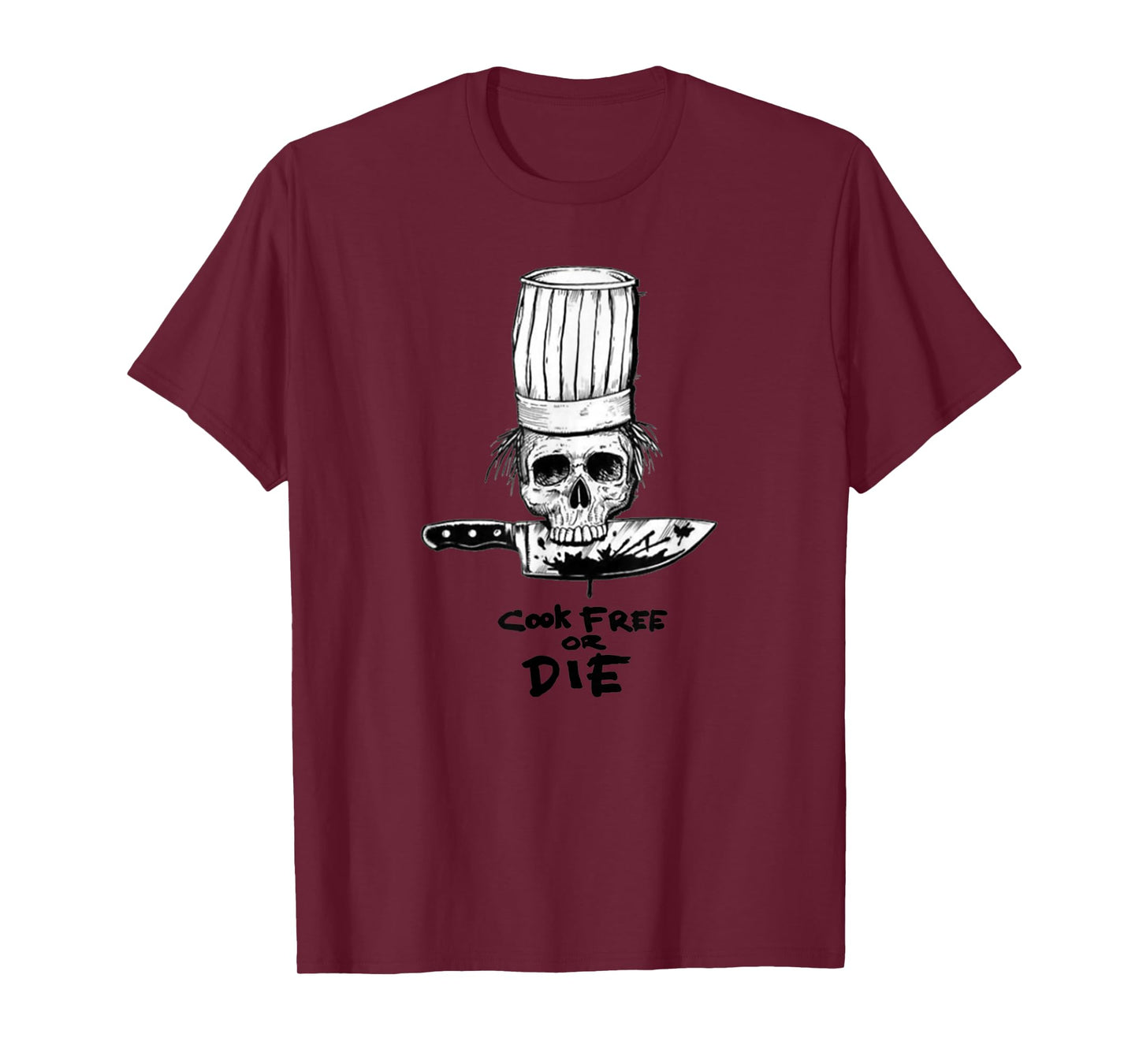 Bourdain Cook Free Or Die Funny Skull Chef Food T-Shirt
