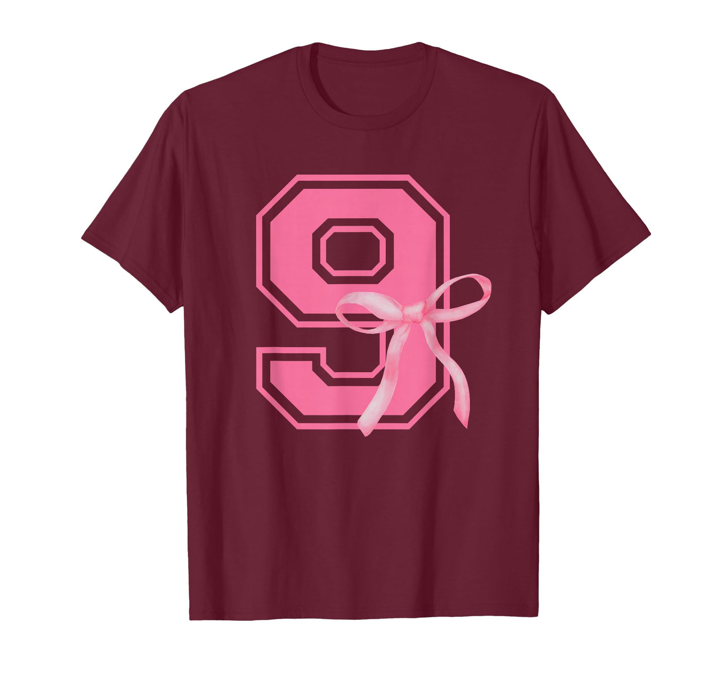 Birthday Party Coquette Bow 9 Year Old 9th Birthday Girl T-Shirt