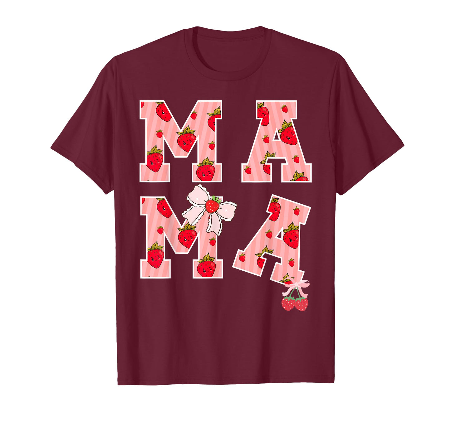 Mama Strawberry First Birthday Party Funny Mom Strawberry T-Shirt