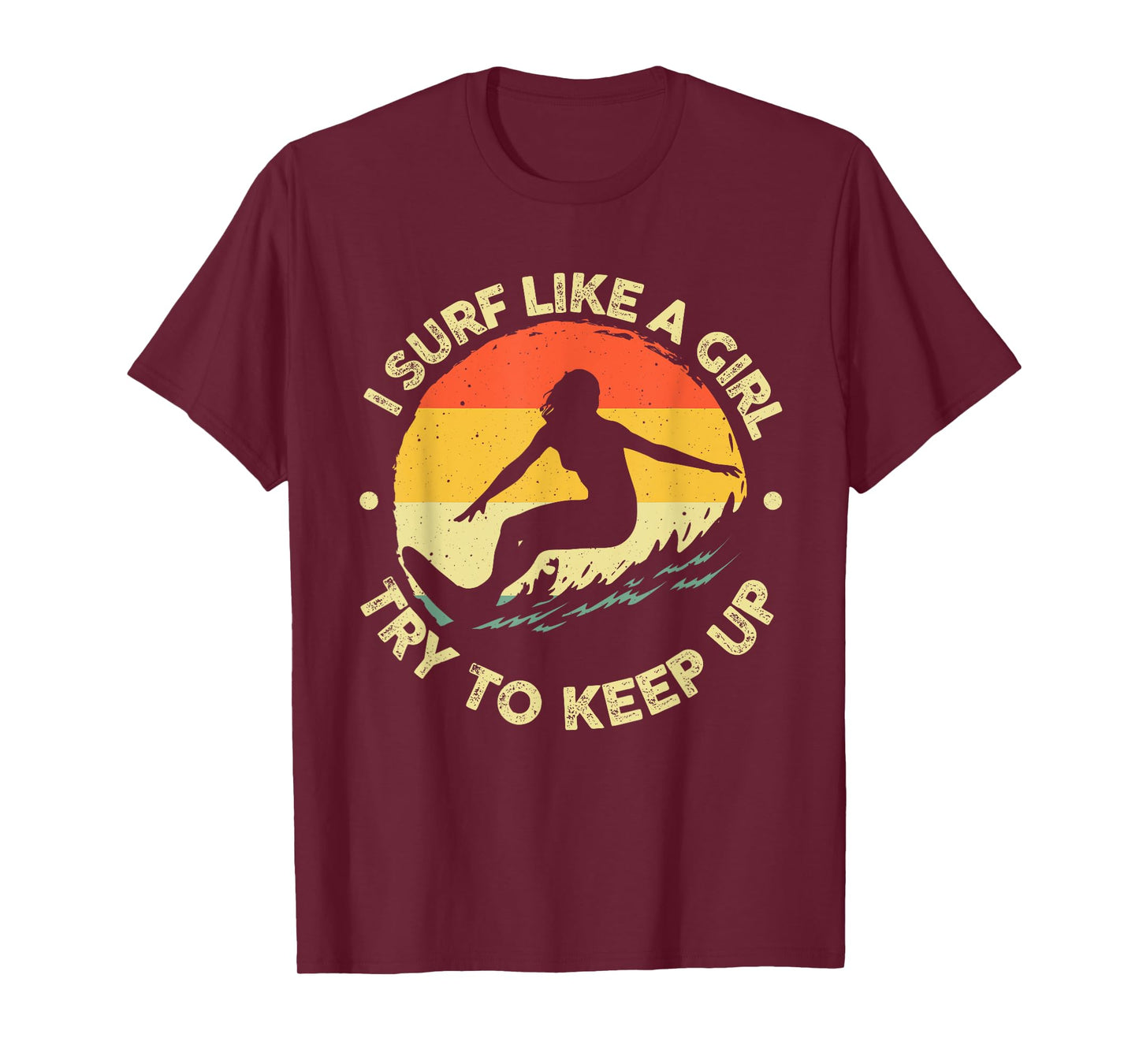 Best Surfing Art for Girls Women Beach Surfer Surfing Lover T-Shirt