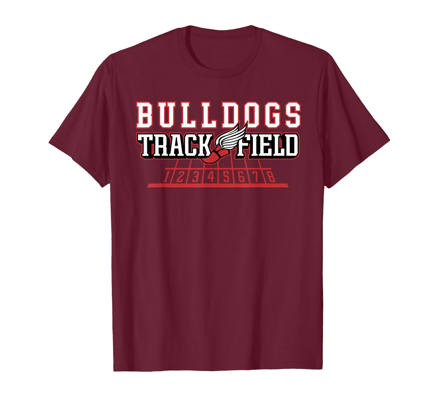 Bulldogs Track and Field Red Bulldog School Spirit T-Shirt