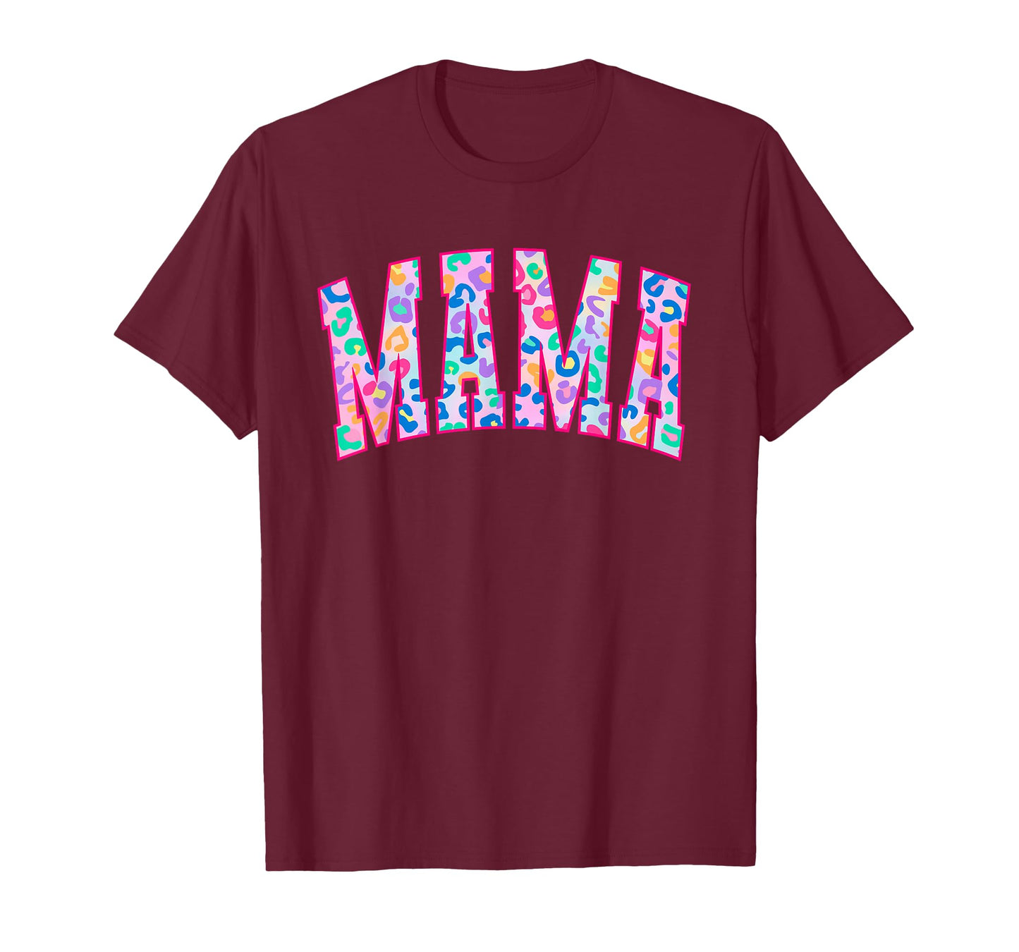 Mama Colorful Leopard Graphic Print Happy Mother's Day Women T-Shirt