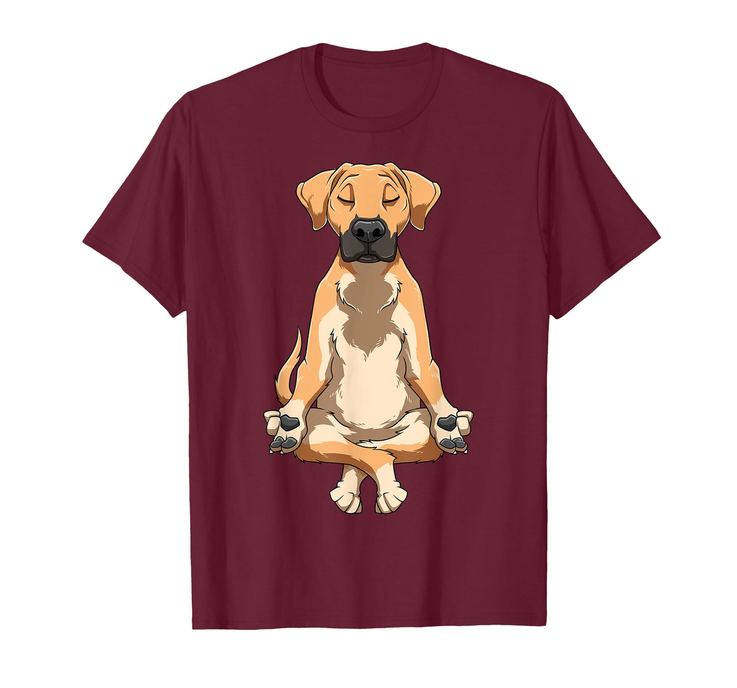 Black Mouth Cur Dog Yoga Funny Meditating Cur Dog Yoga T-Shirt