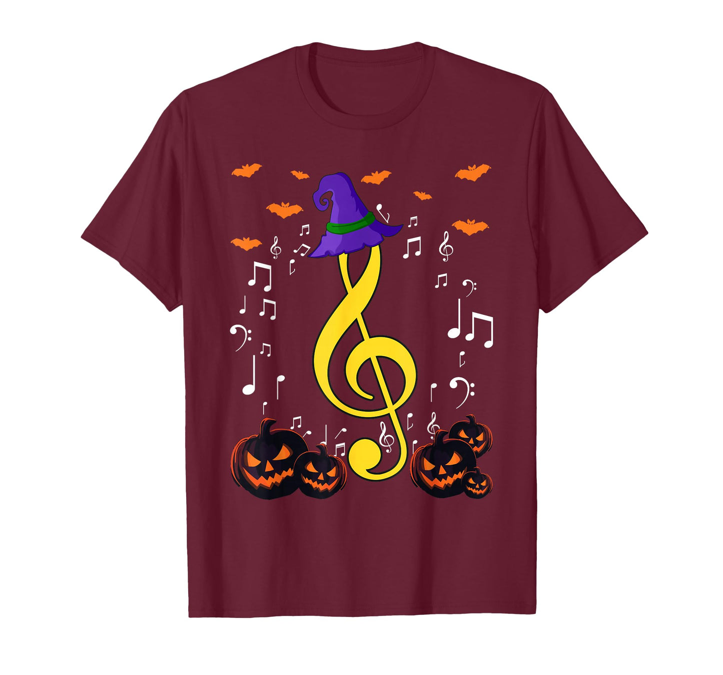 Music Note Pumpkin Fall Music Teacher Halloween Costume T-Shirt