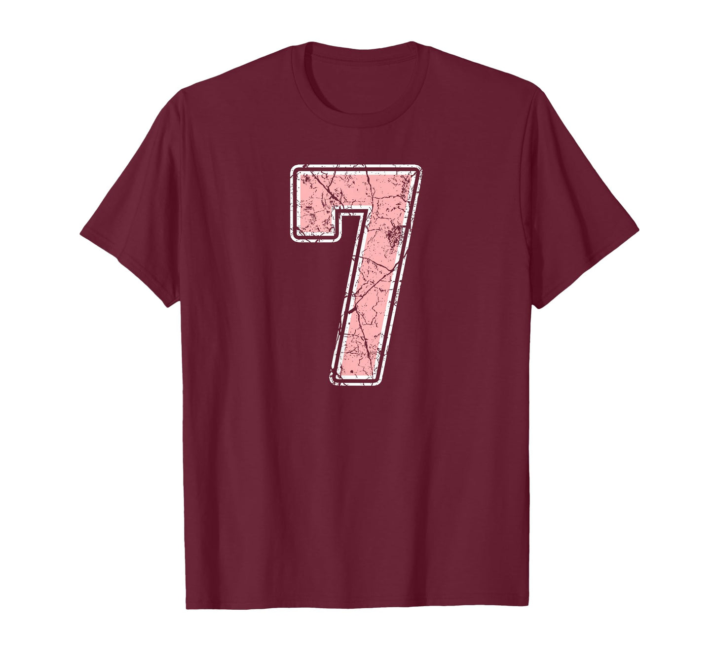 Pink and White Number 7 Jersey Player Uniform #7 Fan T-Shirt