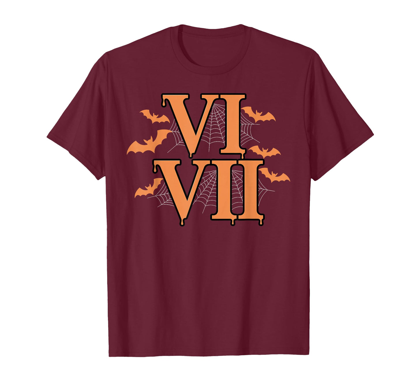 Roman Numerals VI VII 67 Meme Gen Alpha Halloween Six Seven T-Shirt