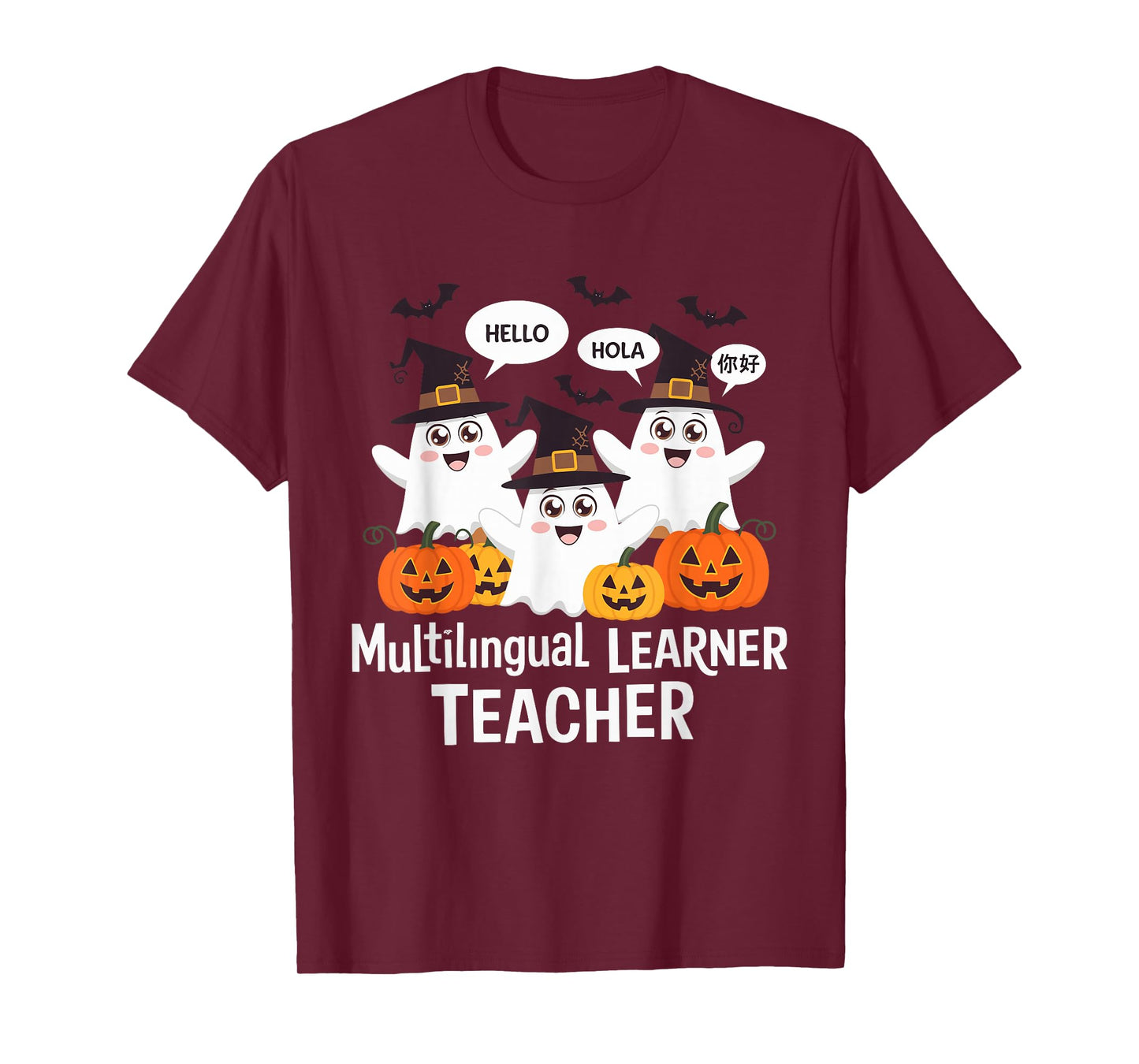 Multilingual Learner Teacher Spooky Halloween ESL Teacher T-Shirt