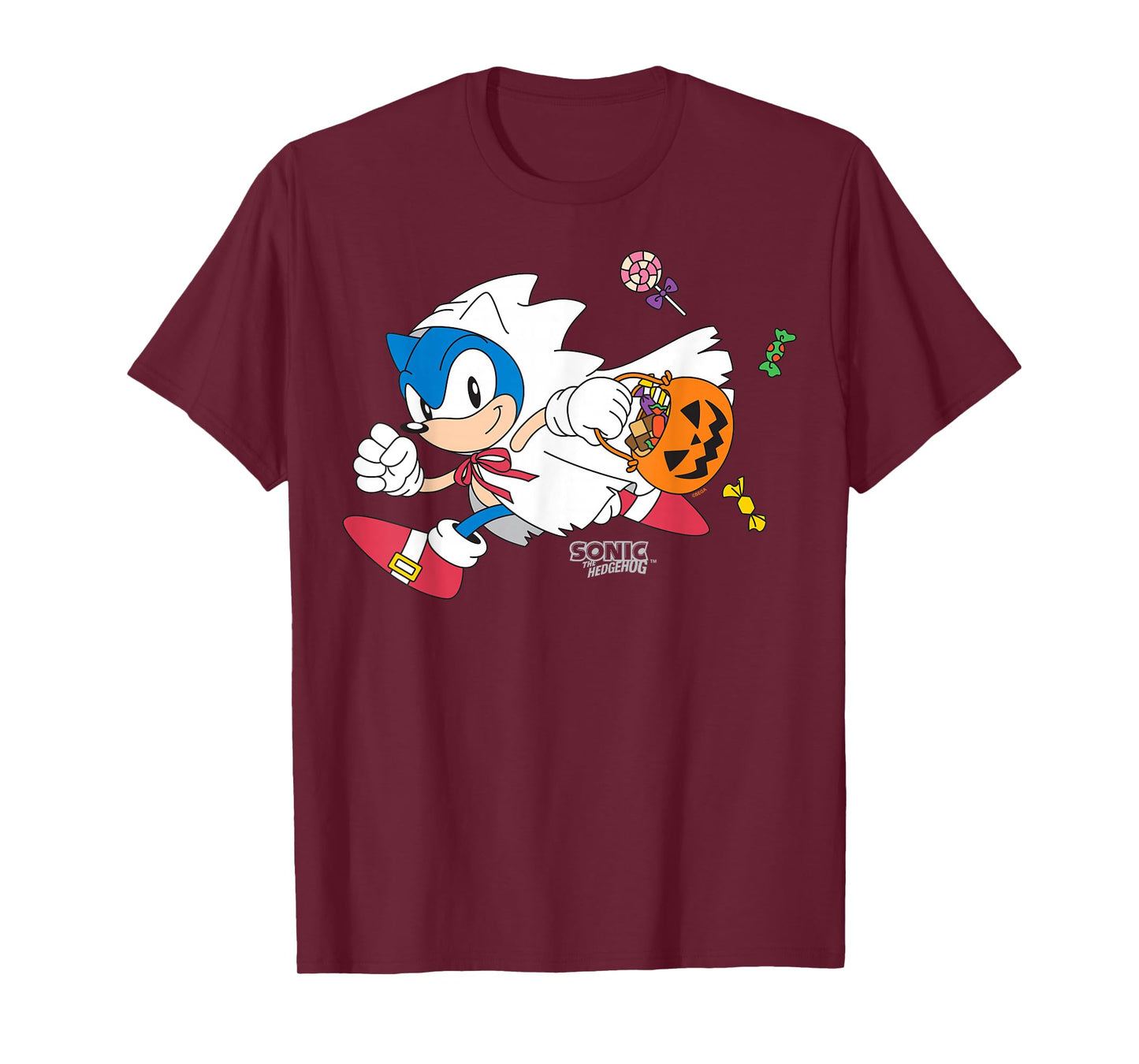 Sonic The Hedgehog Halloween Trick Or Treat Ghost Disguise T-Shirt