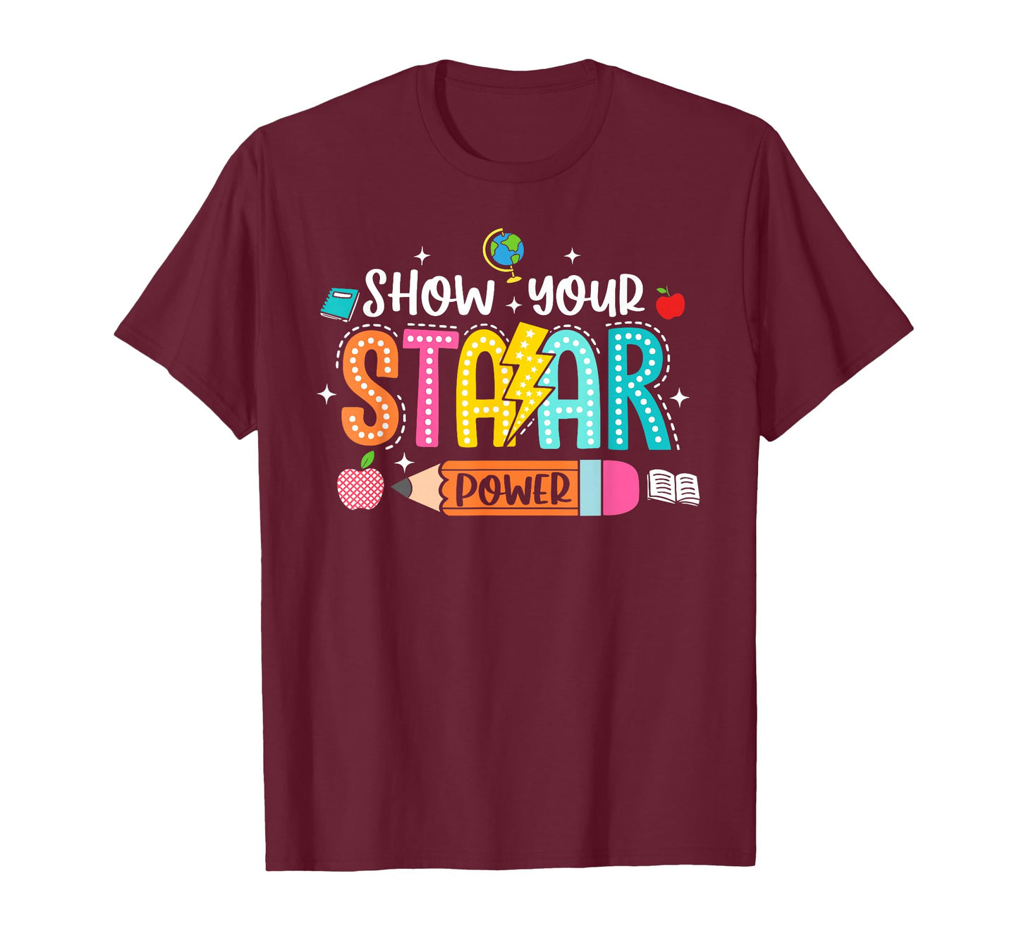 Groovy Show Your STAAR Power Teacher Testing Exam Test Day T-Shirt