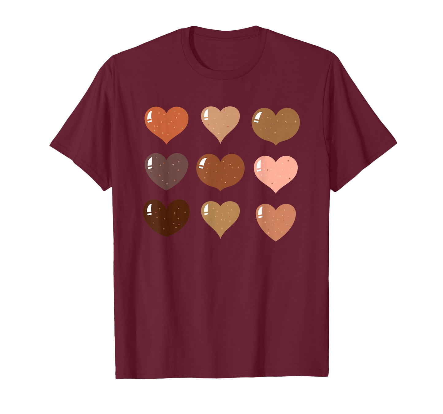 Black History Month Melanin Skin Tone Hearts African Pride T-Shirt