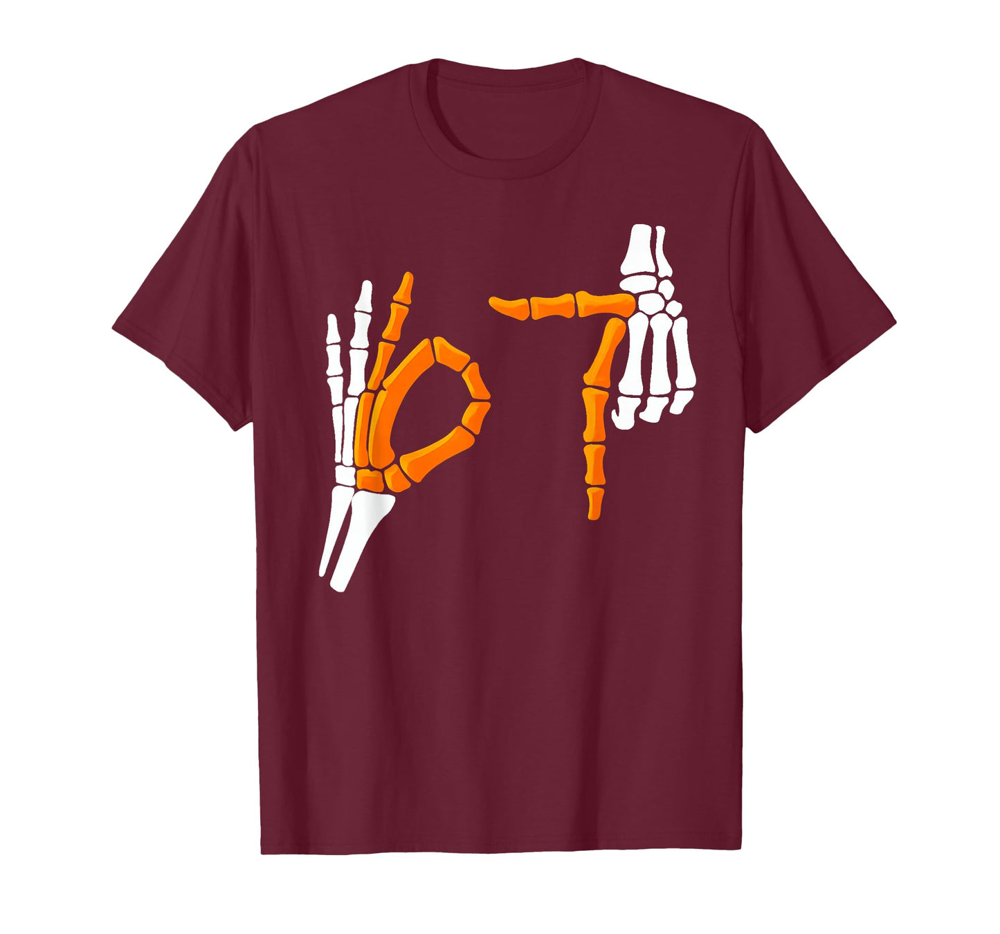 6 7 Funny Halloween 67 Costume Skeleton Hands T-Shirt