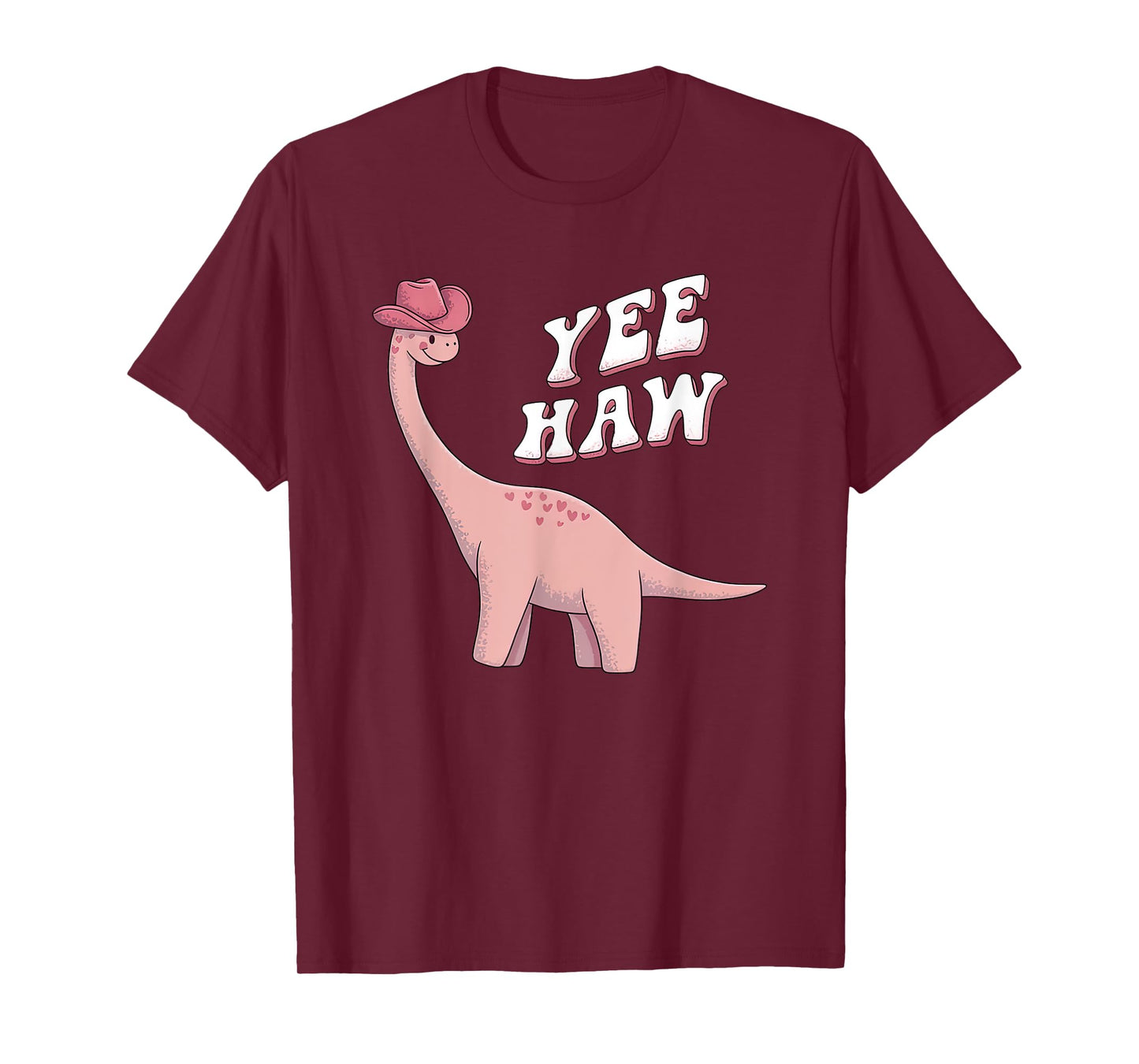 Cute Cowboy Dinosaur Yeehaw Pink Western Cowgirl Country T-Shirt