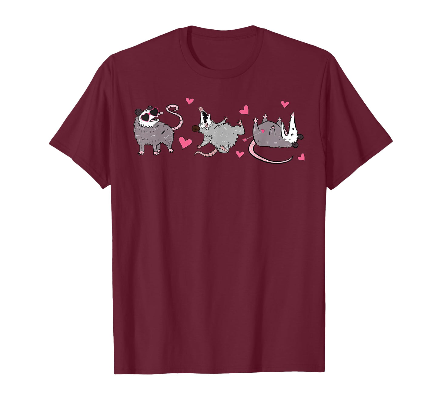 Funny Possum Heart Valentine Day Opossum Animal Lover Meme T-Shirt