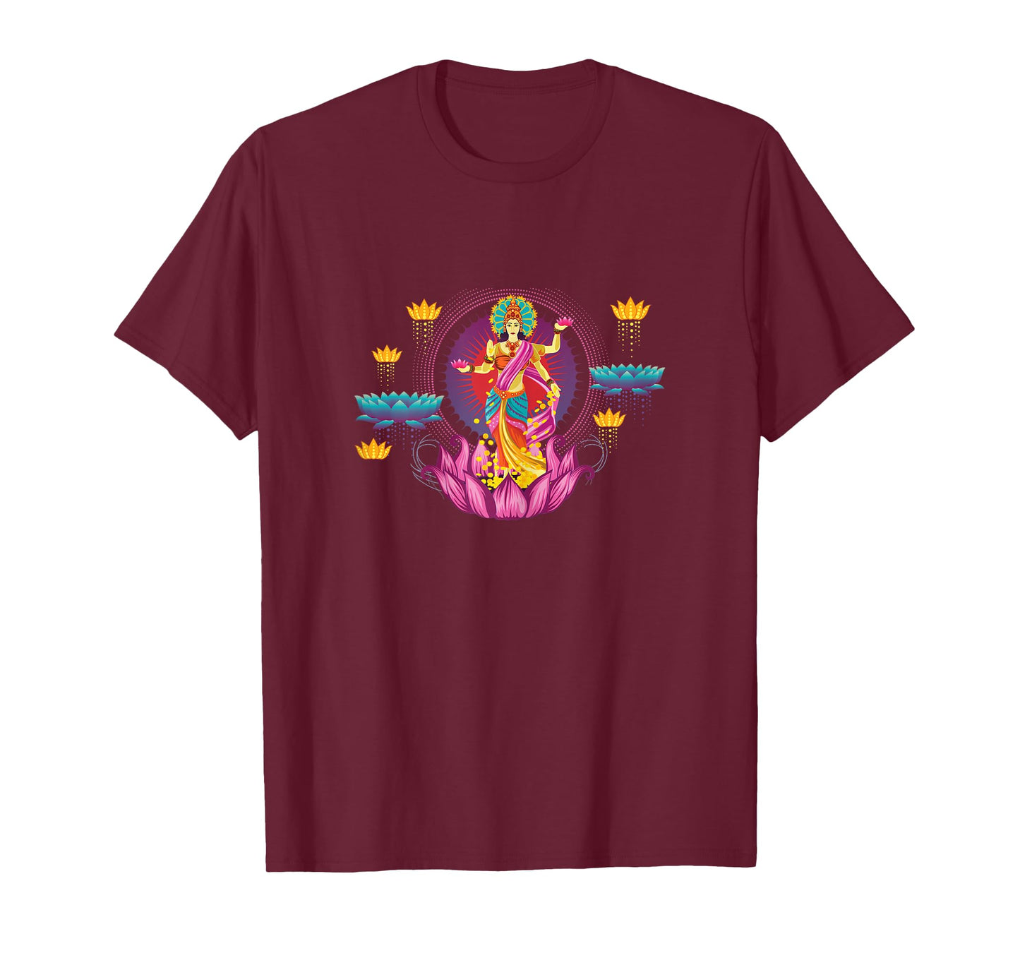 Beautiful Lakshmi Shirt Hindu Goddess of Wealth & Prosperity T-Shirt