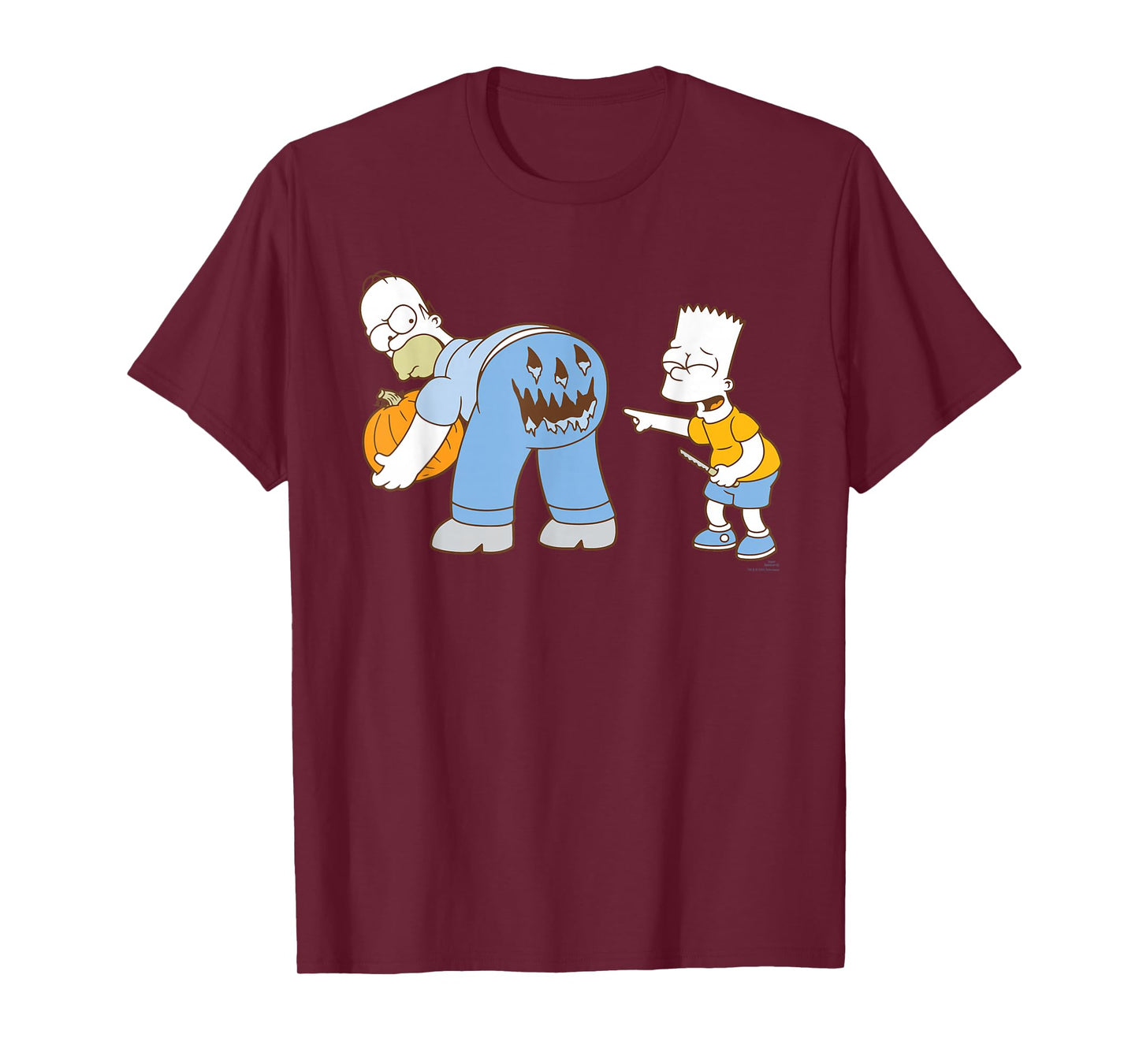 The Simpsons Halloween Bart and Homer Jack-O’-Lantern Butt T-Shirt