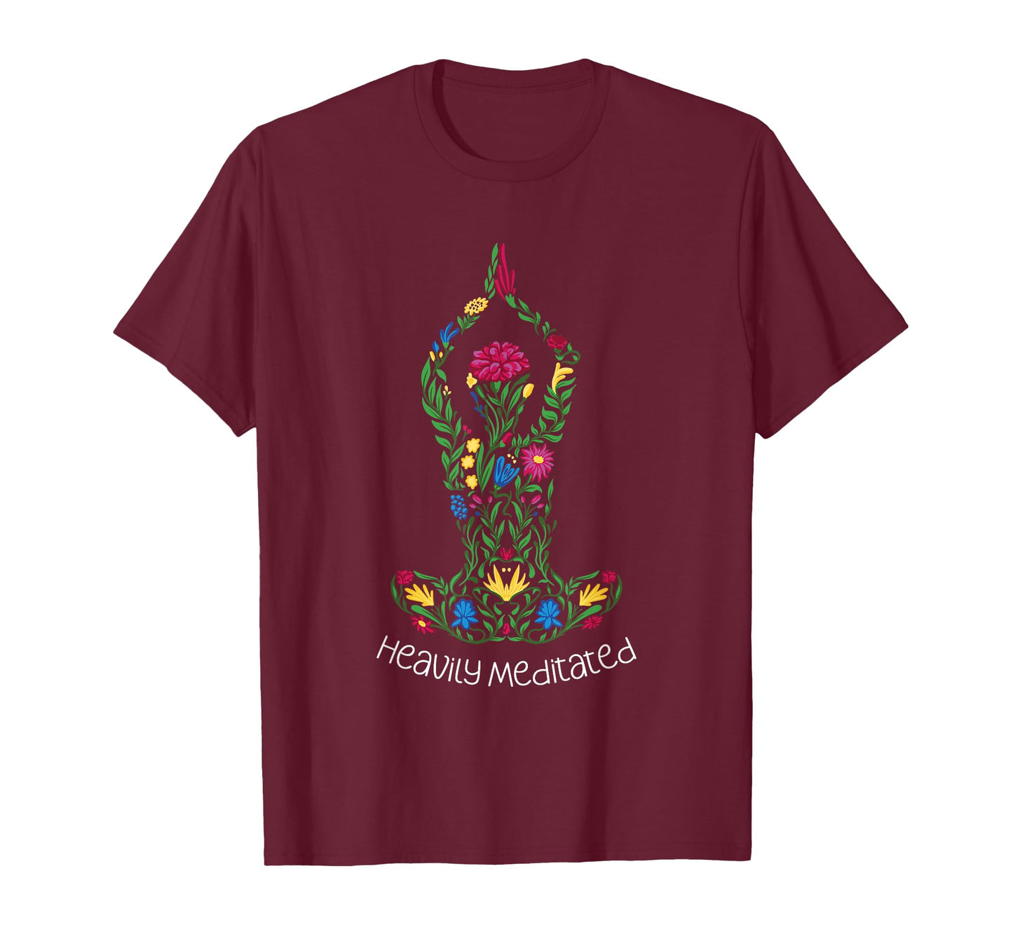 Heavily Meditated Floral Yoga Meditation Art T-Shirt