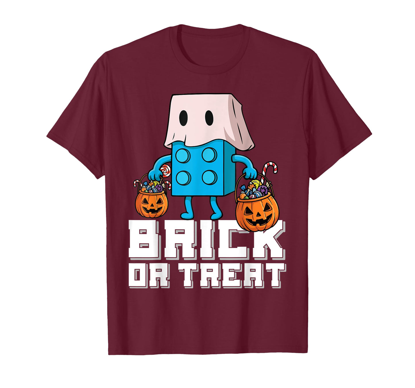 Brick Or Treat Brick Master Builder Halloween Block Building T-Shirt